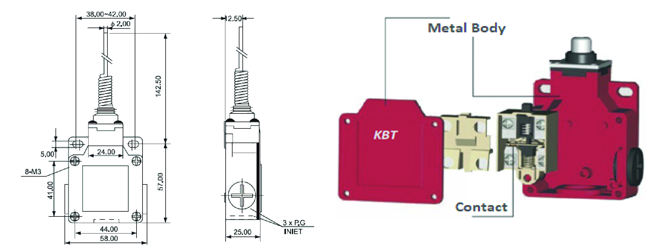 NSR0534 Wire Spring Limit Switch KBT Electric